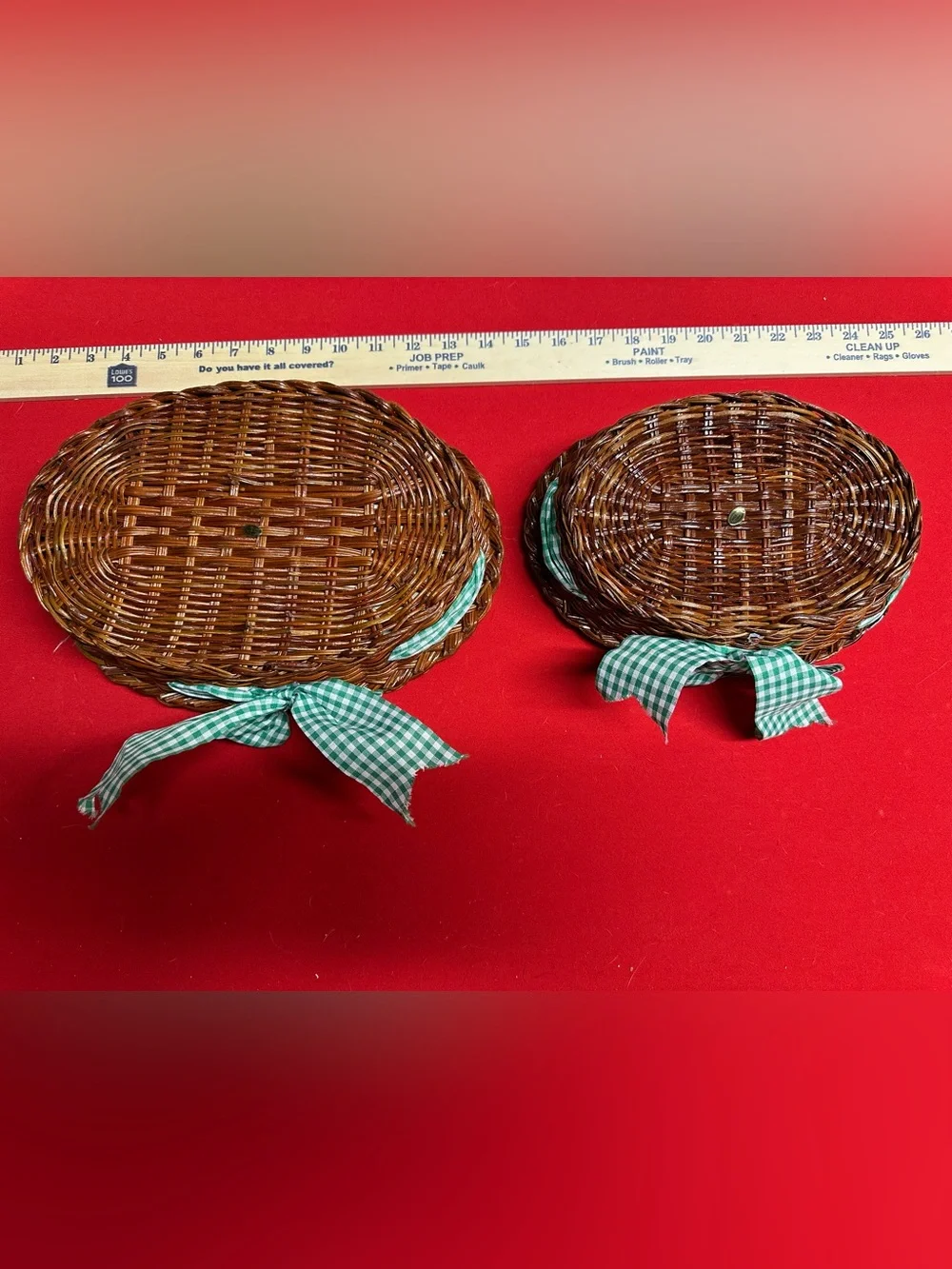 VINTAGE COW CASSEROLE BAKING DISH IN WICKER BASKETS  9